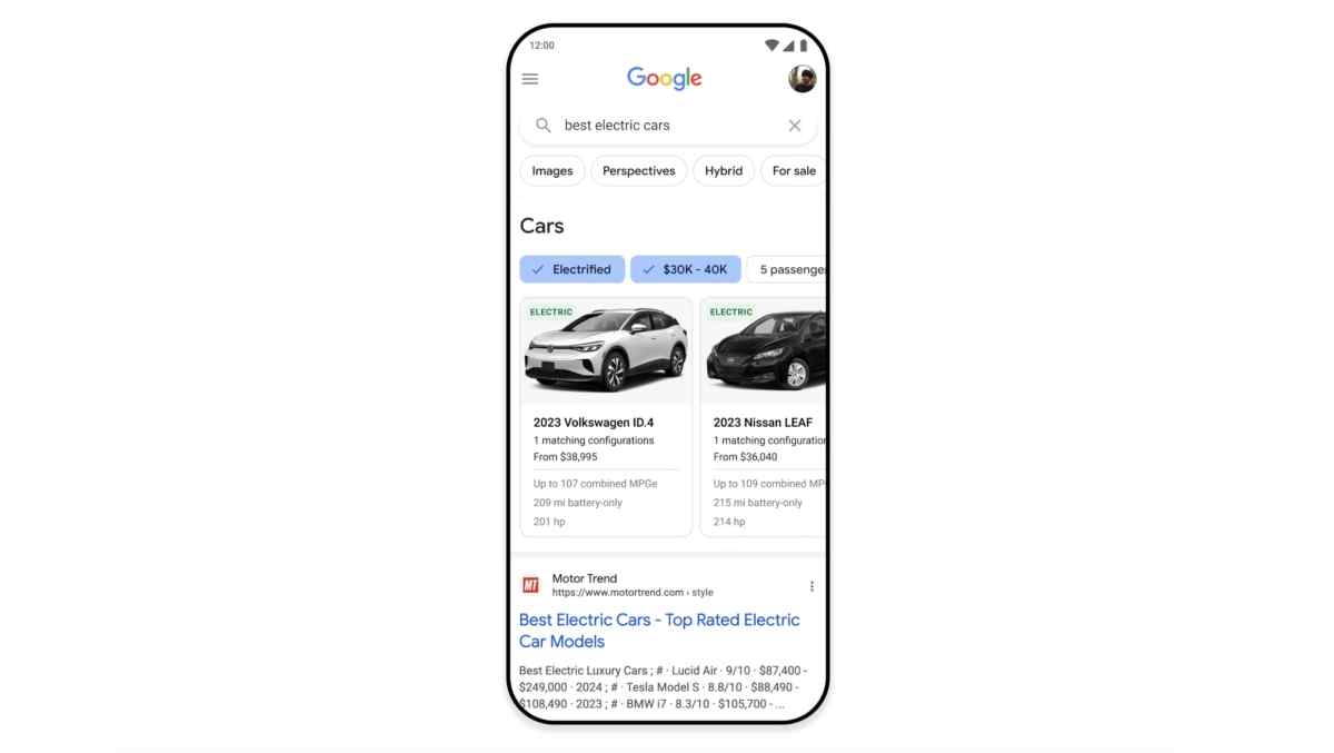 Google introduces new sustainability features, including a tool for people looking to buy an EV